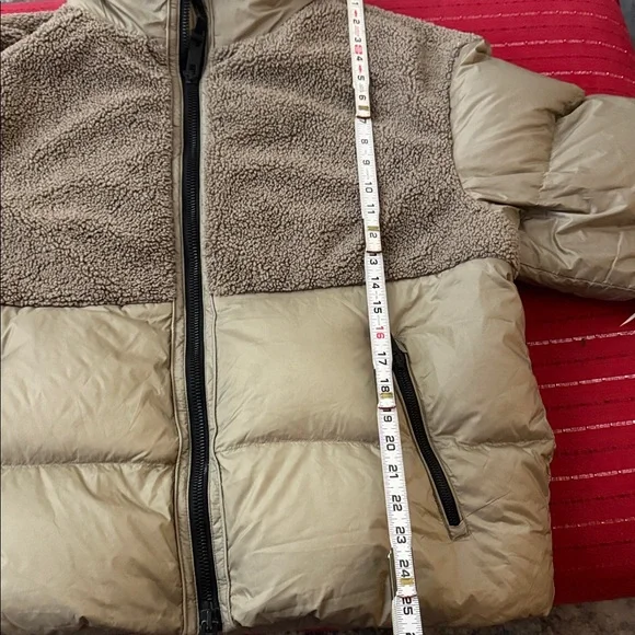 Massimo Dutti Feather down filled puffer jacket brown and tan Med. Like New. - Picture 16 of 16